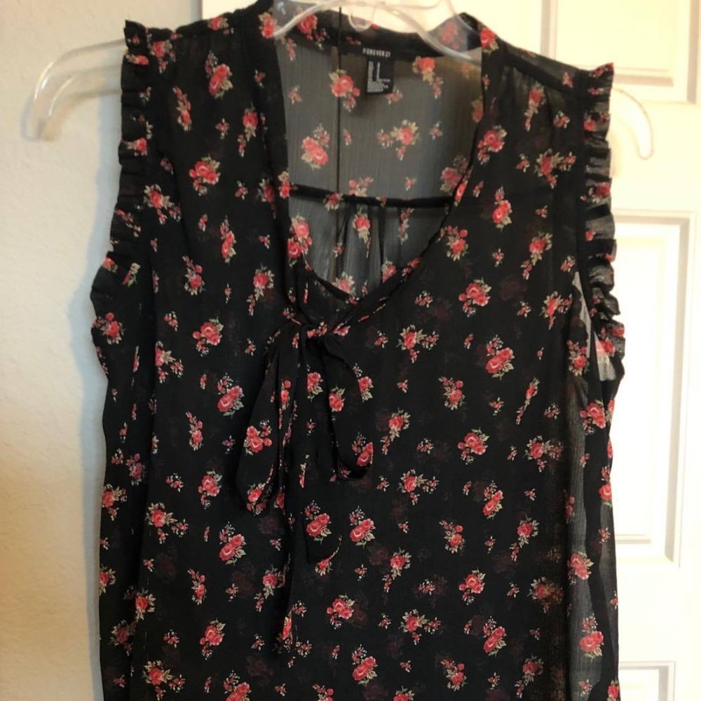 Forever 21 Roses Blouse